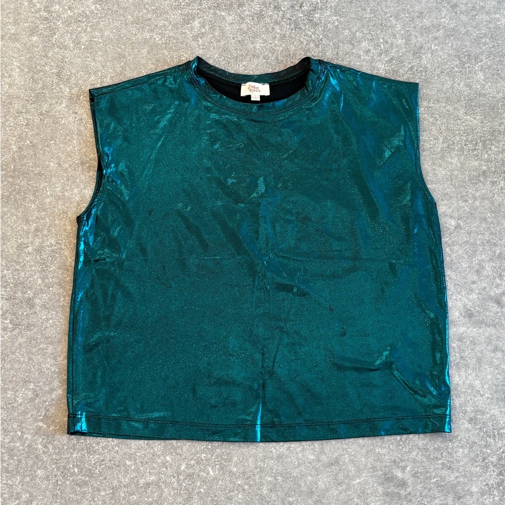 Teal Sleeveless Blouse